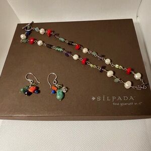 Silpada .925 Multi-Color
Gemstone Toggle Necklace
N1033 and earrings
